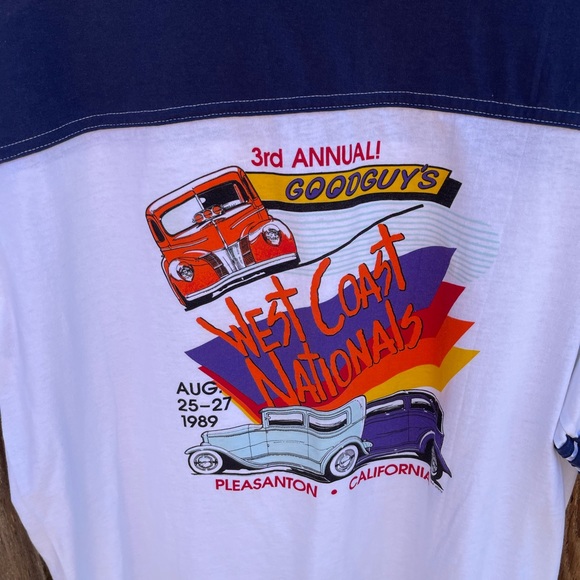 Vintage Ringer Tee Shirt XXL Classic Cars 1989 - Picture 2 of 6